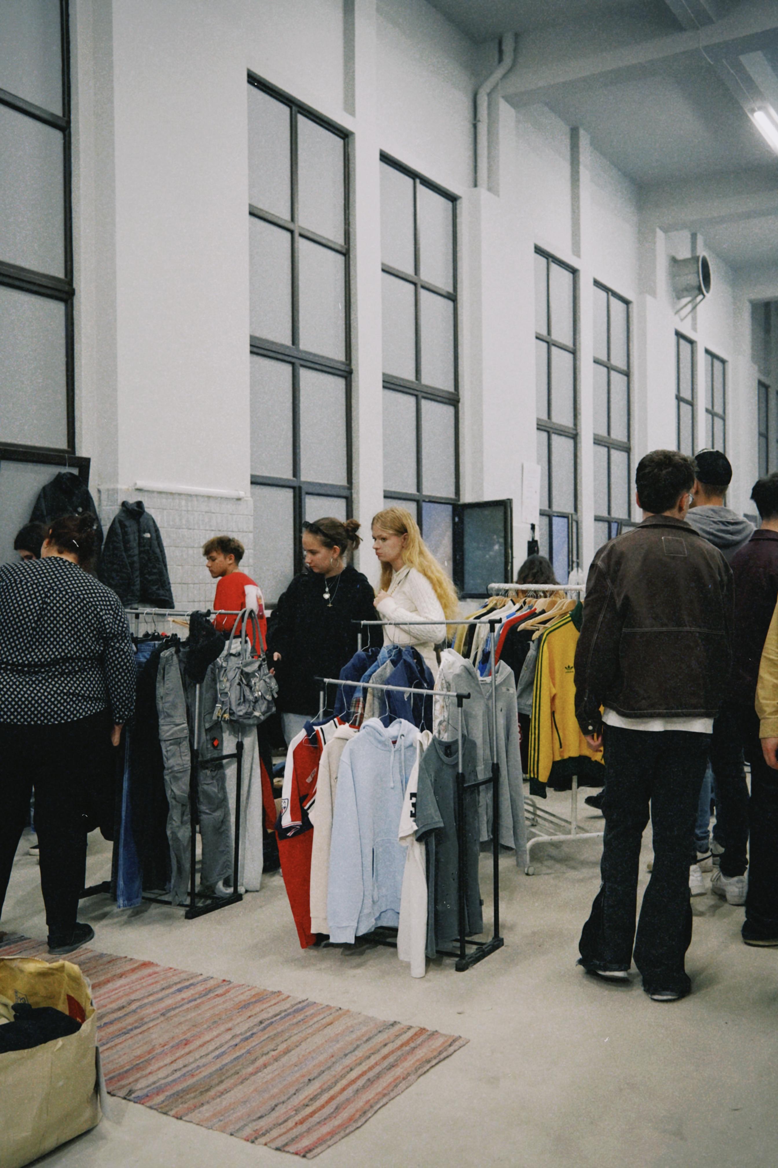 A happy shopper with a vintage find